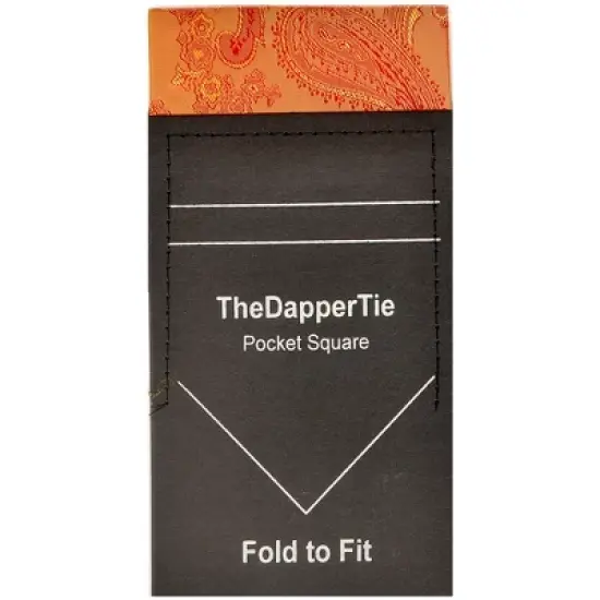 TheDapperTie - New Men's Paisley Flat Pre Folded Pocket Square on Card image {18}