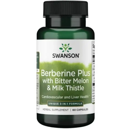 Swanson Berberine Plus with Bitter Melon & Milk Thistle - 3-in-1 Formula 60 Caps image {5}