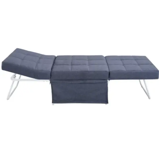 Folding Ottoman Bed with Adjustable Backrest, Modern Futon Couch, Convertible Chair into Sofa Bed for Living Room Apartment Office Small Space image {7}