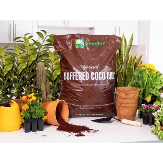 Envelor 1.75 Cu. Ft Potting Soil Plants Soil Coco Mix Coconut Coir for Plants - 50 Liter Bag image {2}