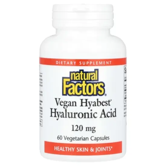 Natural Factors Vegan Hyabest, Hyaluronic Acid, 120 mg, 60 Vegetarian Capsules image {3}
