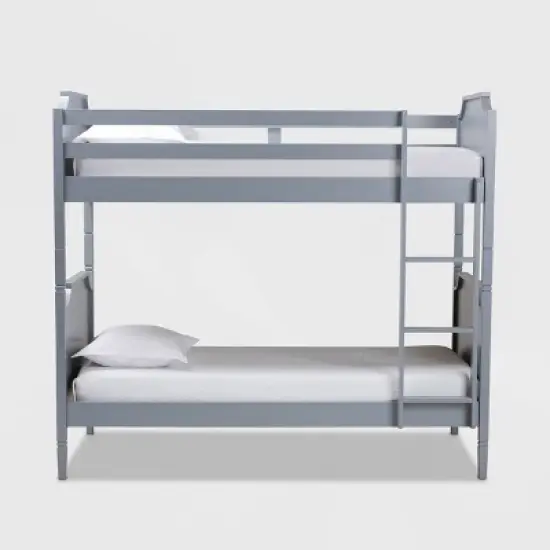 Twin Mariana Wood Bunk Bed Gray - Baxton Studio image {1}