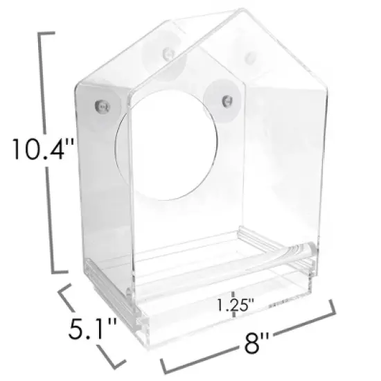 OnDisplay Window Mounted Clear Acrylic Bird House image {4}