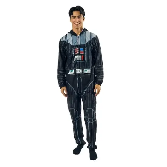Star Wars Darth Vader Men's Onesie Costume Union Suit With Hood image {3}