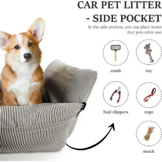 MaseiKar Dog Car Seat for Large/Medium Dogs Under 60 lbs Cats 2 in 1 Booster Seats Dog Bed for Car and Home Safety Travel Carrier with Pockets image {6}