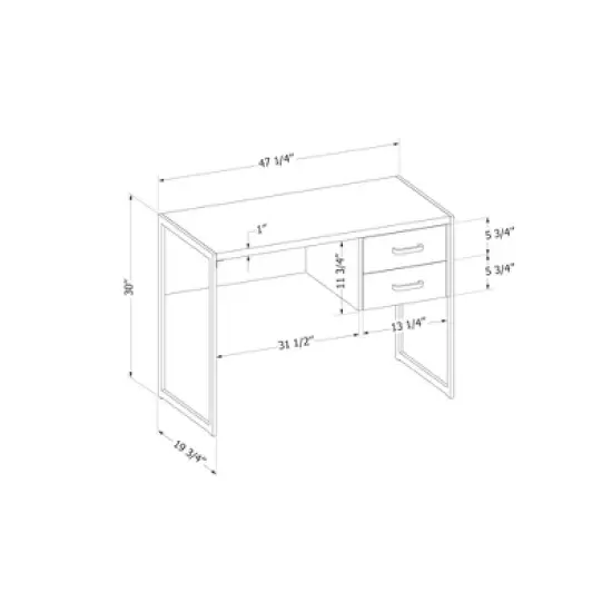 Mezzy Computer Desk Nordik Oak - South Shore image {5}