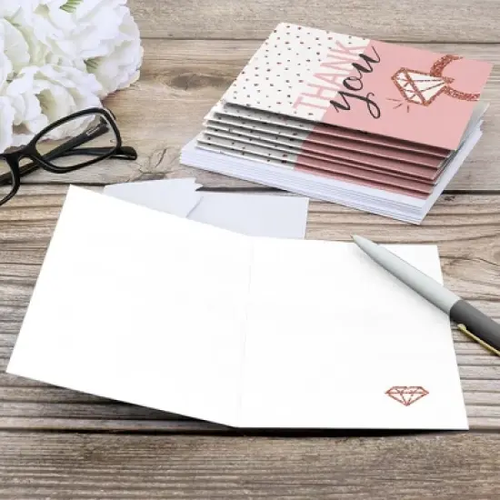 Big Dot of Happiness Bride Squad - Rose Gold Bridal Shower or Bachelorette Party Thank You Cards (8 count) image {3}