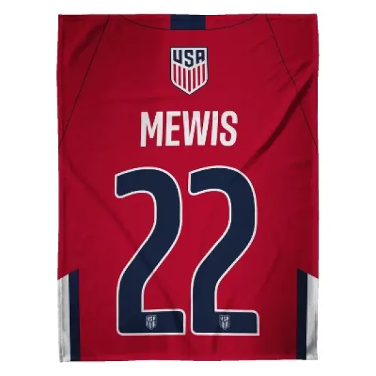 Sleep Squad US Women's Soccer Kristie Mewis 60 x 80 Raschel Plush Jersey Blanket image {1}