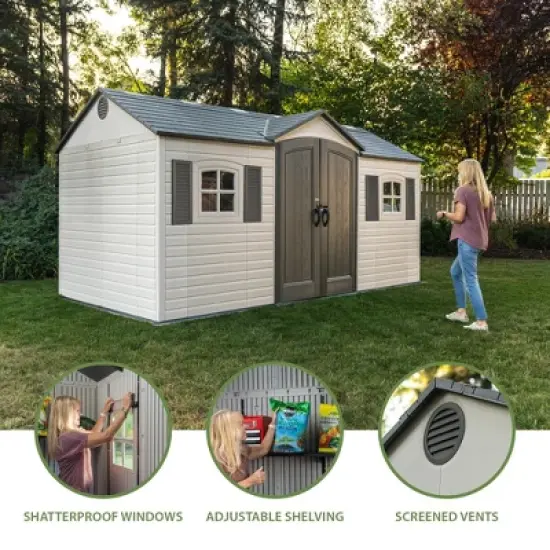 Lifetime 15 ft. x 8 ft. Legacy Outdoor Storage Shed (60465) image {2}