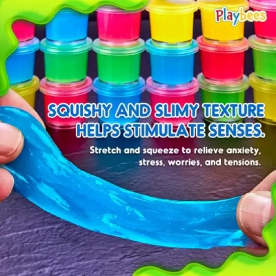 Playbees Mini Glow in The Dark Slime - 48 Pack image {3}
