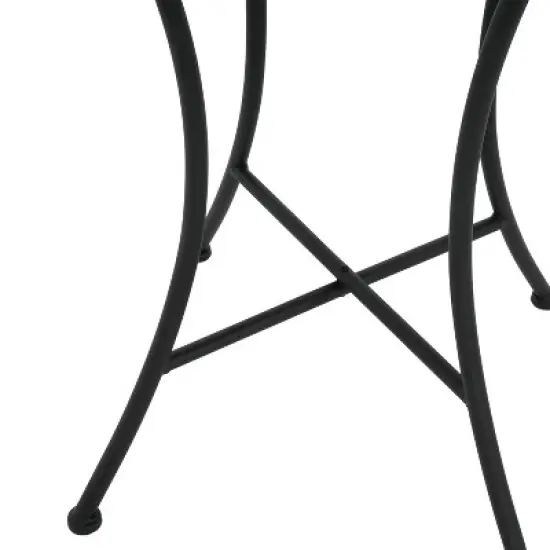 Christopher Knight Home Priscilla 3 Pieces Outdoor Ceramic Tile and Iron Foldable Bistro Set, Black/Red image {8}