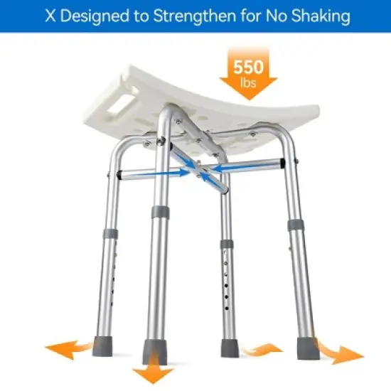 Whizmax Shower Bench Shower Chair for Bathroom Bathtub with Adjustable Height Legs Bear 350 lb Capacity Slip Resistant image {6}