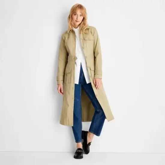 Women's Long Sleeve Belted Trench Coat -  Future Collective&trade; with Reese Blutstein Khaki image {3}