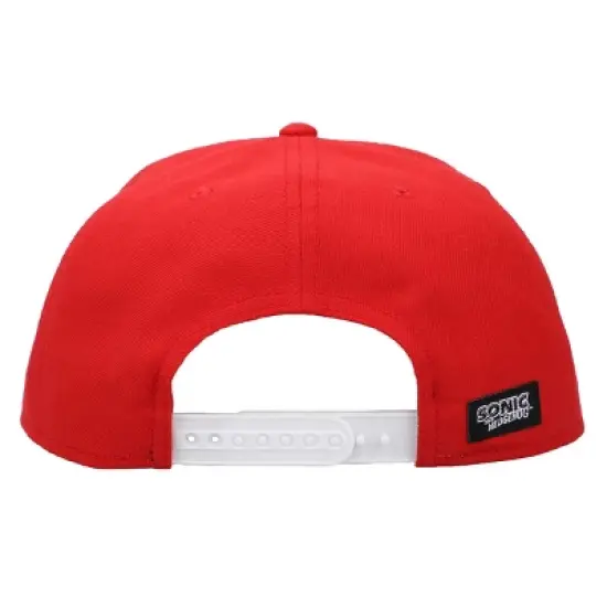 Sonic The Hedgehog Knuckles Big Face Men's Red Snapback Hat image {4}