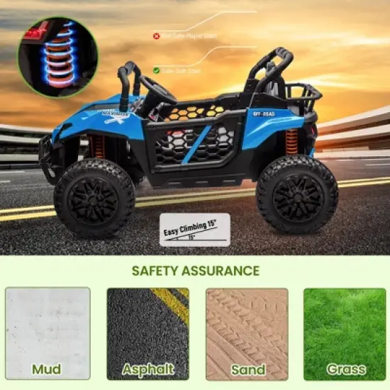 Garvee 24V Ride On UTV for Big Kids, 2 Seater Electric Car with Remote Control, LED Lights, Shock Absorbers, Storage, Ride On Toy for Kids image {8}