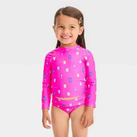 Toddler Girls' Ice Cream Cone Rash Guard Set - Cat & Jack&trade; Pink image {3}