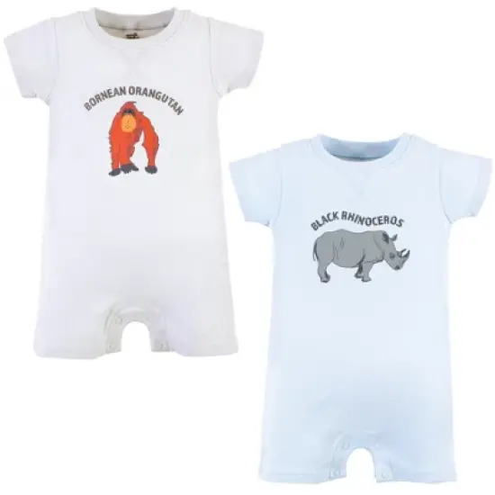 Touched by Nature Unisex Baby Organic Cotton Rompers, Endangered Rhino image {4}