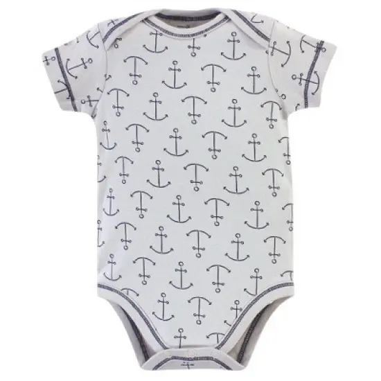 Touched by Nature Organic Cotton Bodysuits 5pk, Blue Whale image {4}