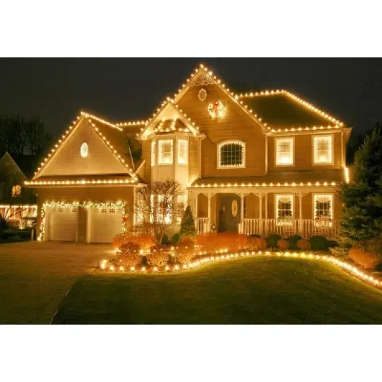 Novelty Lights 25 Feet C9 Christmas String Light Set, Vintage Holiday Hanging Light Set, Green Wire image {6}