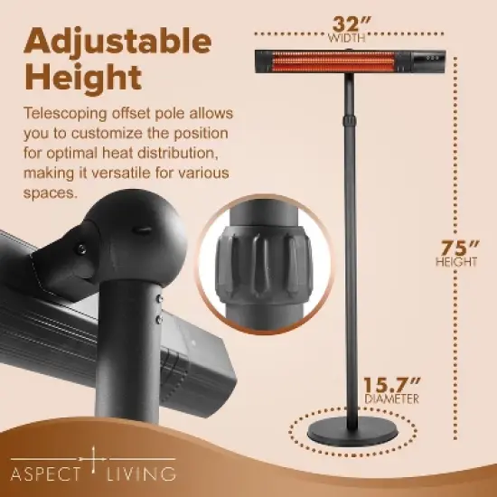 Aspect Living Pole Mounted Electric Patio Heater image {1}