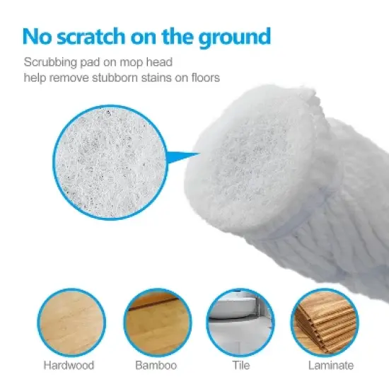 Racxily 57.5" long handle self bending twist mop, dry & wet ultra-fine fiber floor mop, wet mop for floor cleaning, commercial and household cleaning image {2}