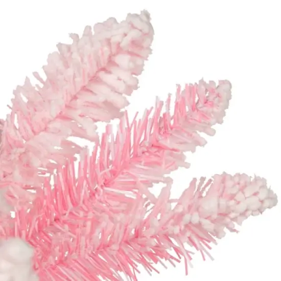 Northlight Medium Flocked Madeline Spruce Artificial Christmas Tree - 3' - Pink - Unlit image {5}