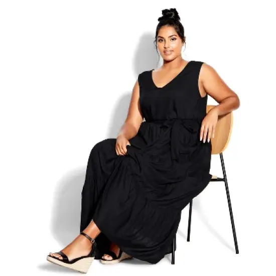 Women's Plus Size Seashore Maxi Dress - black | LORALETTE image {3}