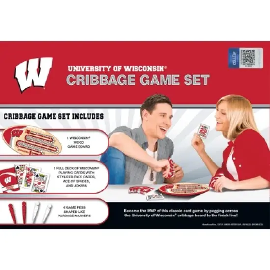 MasterPieces Officially Licensed  NCAA Wisconsin Badgers Wooden Cribbage Game for Adults image {3}