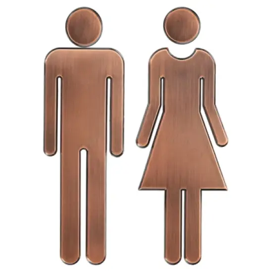 Unique Bargains Self-Adhesive Decor Office Business Men Women Restroom Sign 1 Pair image {6}