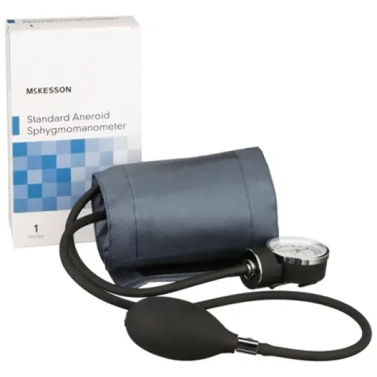 McKesson Adult Cuff Arm Aneroid Sphygmomanometer Unit 2-Tubes Blue 1 per Box image {6}
