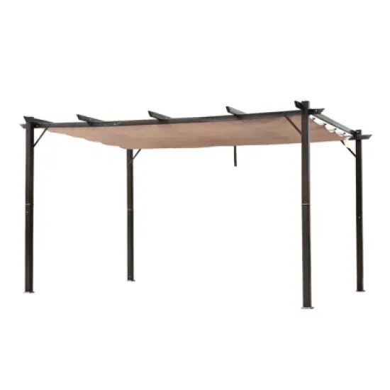 Outsunny Outdoor Retractable Pergola Canopy, Aluminum Patio Pergola, Backyard Shade Shelter for Porch Party, Garden, Grill Gazebo image {6}