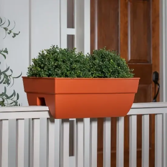 Evergreen 24" Railing Planter, Terra Cotta image {1}