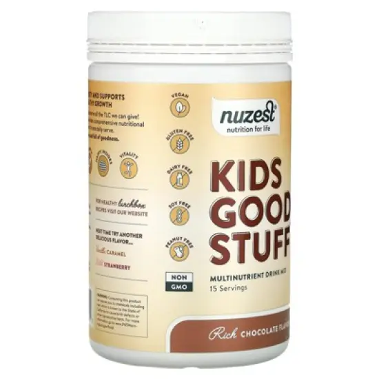 Nuzest Kids Good Stuff, Multinutrient Drink Mix, Rich Chocolate, 7.9 oz (225 g) image {3}