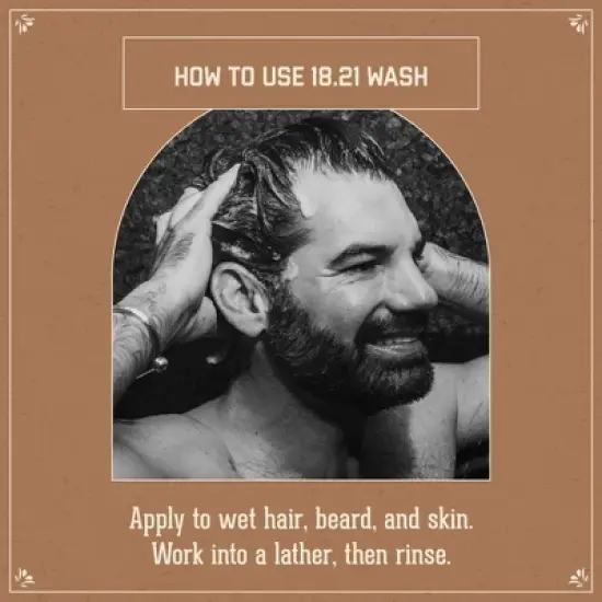 18.21 Man Made Absolute Mahogany 3-in-1 Mens Shampoo, Conditioner + Body Wash, 32 oz image {6}