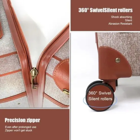 New York Xpress QD-24101 Luxury Vintage Durable Suitcase Sets w/TSA Lock & Double Spinner Wheels 20" 24" 28" image {5}