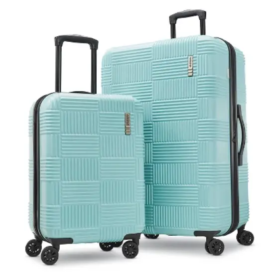 American Tourister NXT Hardside Large Checked Spinner Suitcase image {9}