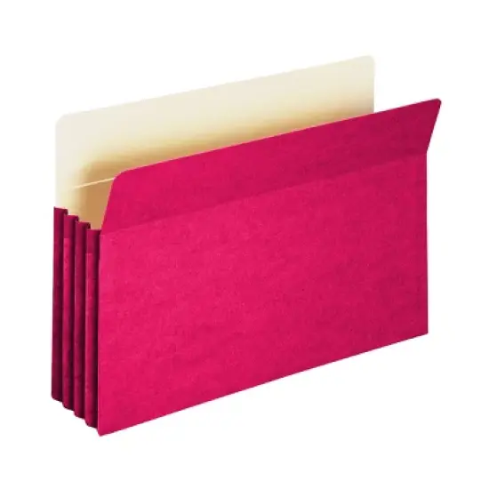 Smead File Pocket, Straight-Cut Tab, 3-1/2" Expansion, Legal Size, Red, 25 per Box (74231) image {7}