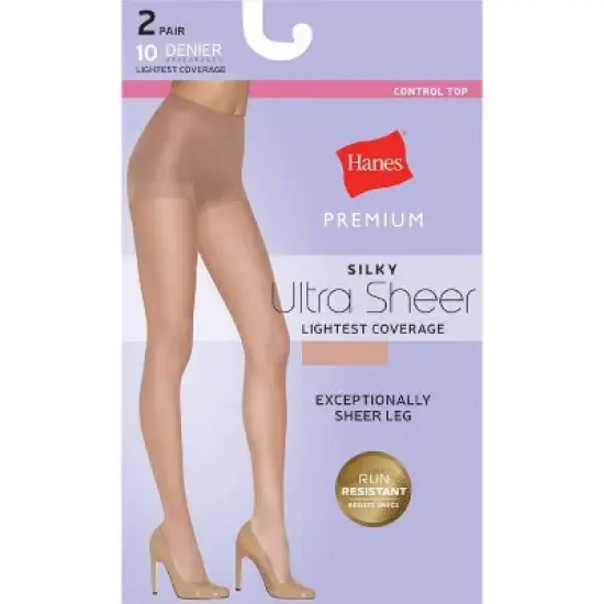 Hanes Premium Women's 2pk Ultra Sheer Light Coverage Pantyhose image {1}