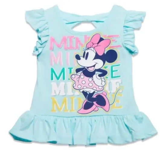 Disney Minnie Mouse Little Girls T-Shirt and French Terry Shorts Set Blue  image {1}