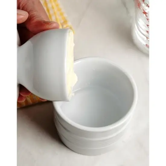 Rsvp Stoneware Butter Pot - White image {5}