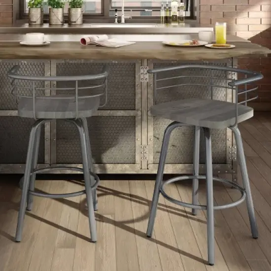 26" Brisk Swivel Counter Height Barstool Steel - Amisco image {2}
