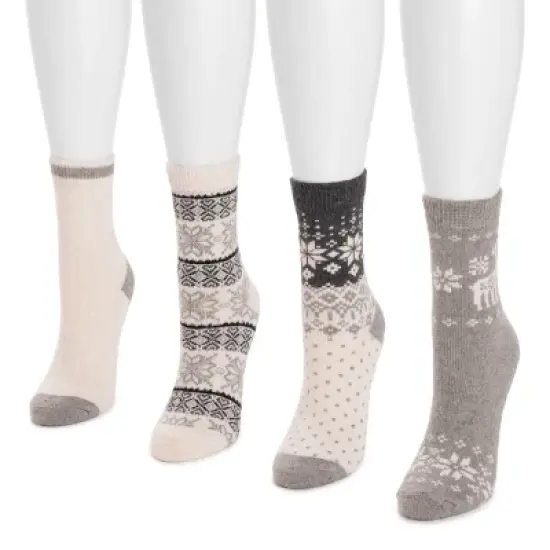MUK LUKS Women's 4 Pack Holiday Boot Socks image {9}