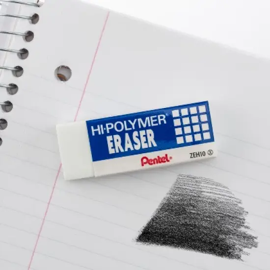 Pentel Hi-Polymer Erasers - 4ct: White PVC, Writing Utensil, Right/Left-Handed, Stationery & Office Supplies image {5}