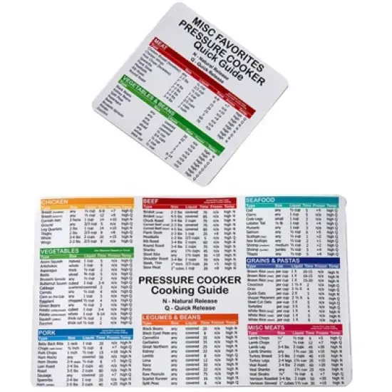 The Lakeside Collection Sets of 2 Magnetic Cooking Guides for Air Fryer or Pressure Cooker - Pressure Cooker 1 Pieces image {1}