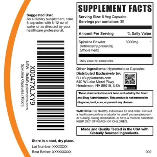 BulkSupplements Spirulina Powder Capsules image {6}