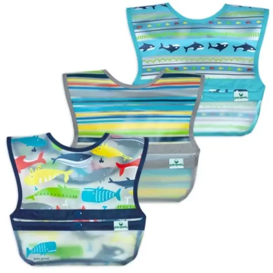 green sprouts Snap & Go Wipe-off Bibs 3pk image {7}