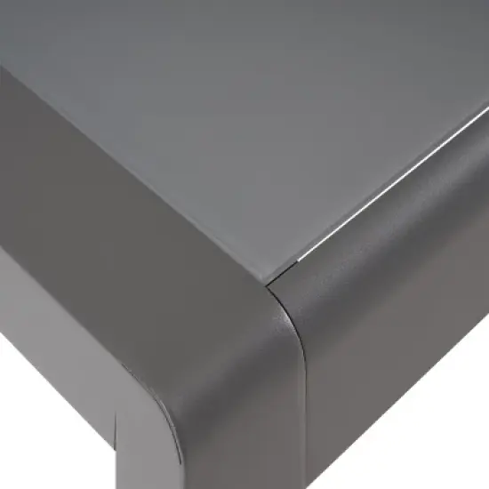 GDFStudio Crested Bay Outdoor Aluminum and Tempered Glass Side Table image {5}