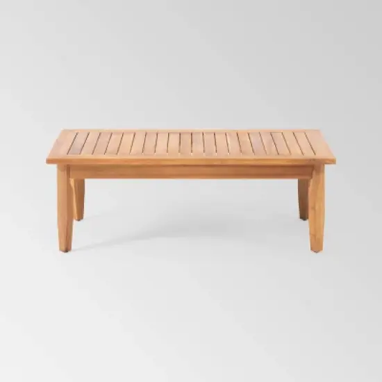 Aston 2pc Acacia Mid-Century Modern Loveseat Set - Teak/Cream - Christopher Knight Home image {5}