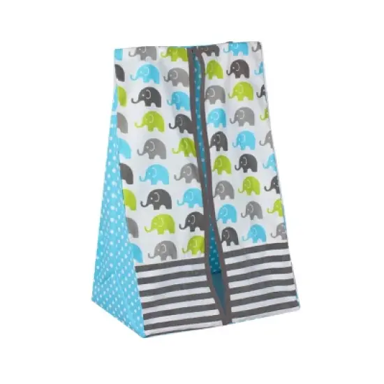 Bacati - Elephants Aqua/Lime/Gray 10 pc Crib Bedding Set with Long Rail Guard Cover image {8}