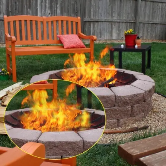 Aoodor Outdoor Fire Pit Grate Log Round Kindling Tools Round Tongs Black Color Garden Use image {5}